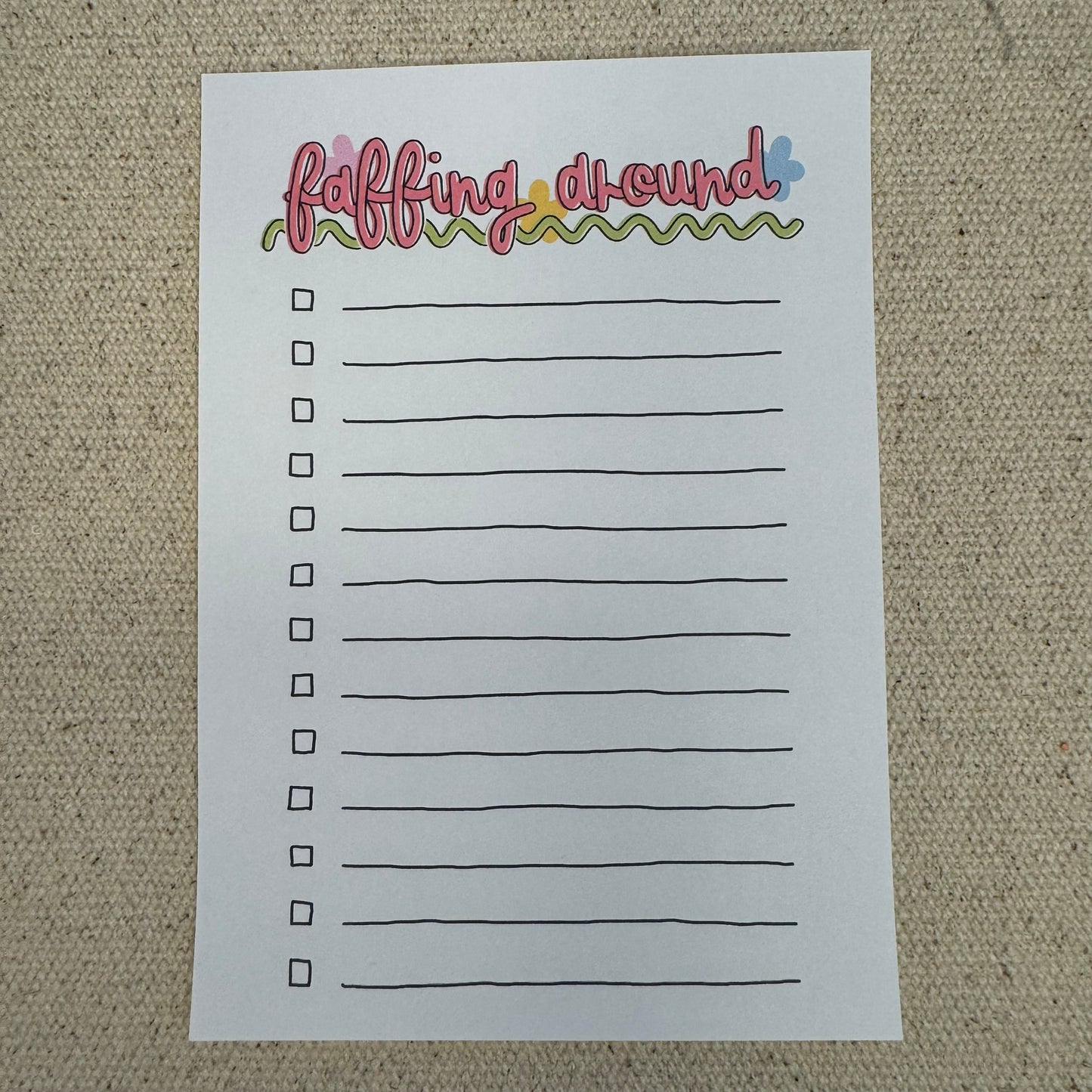 A6 Faffing Around Notepad