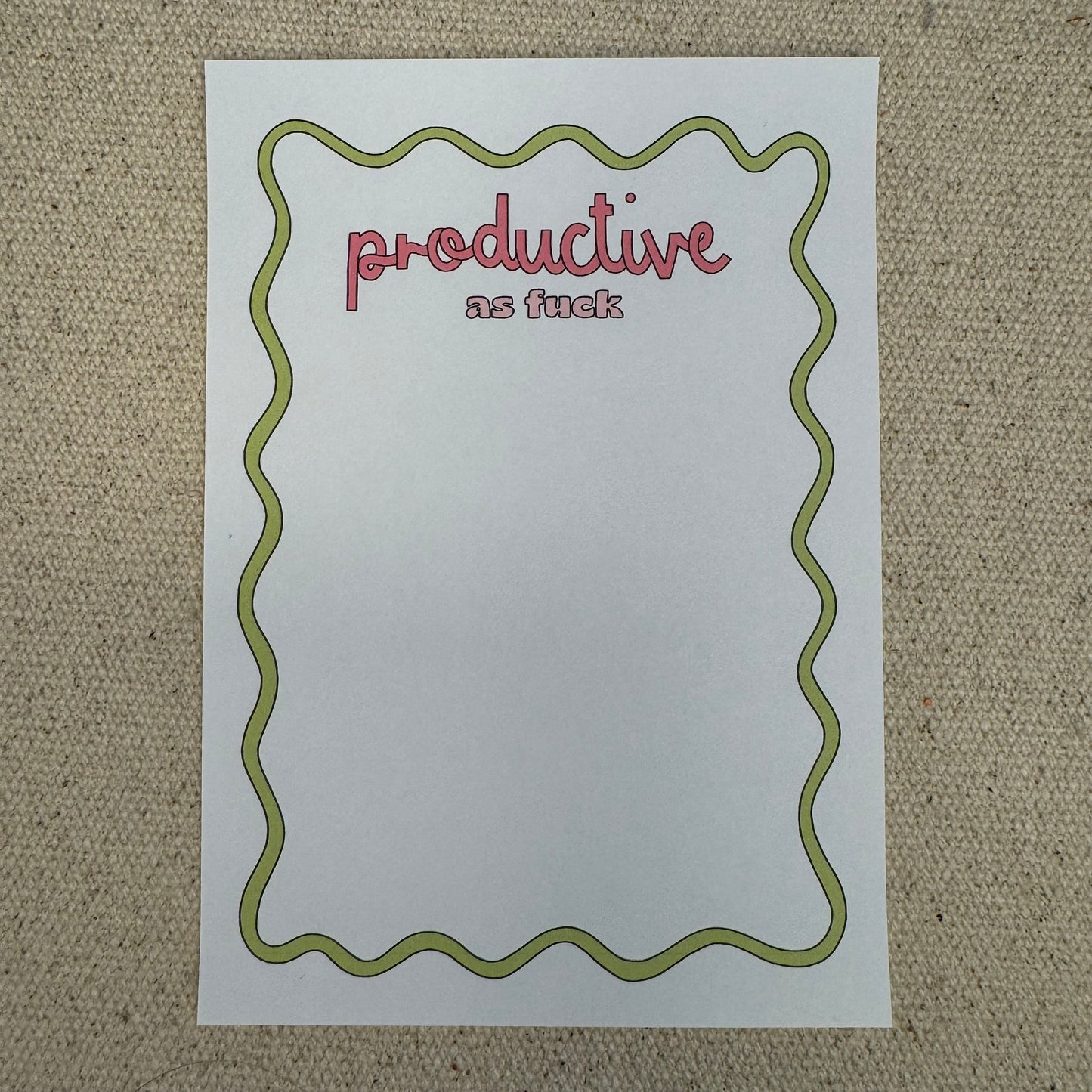 A6 Productive As F**k Notepad