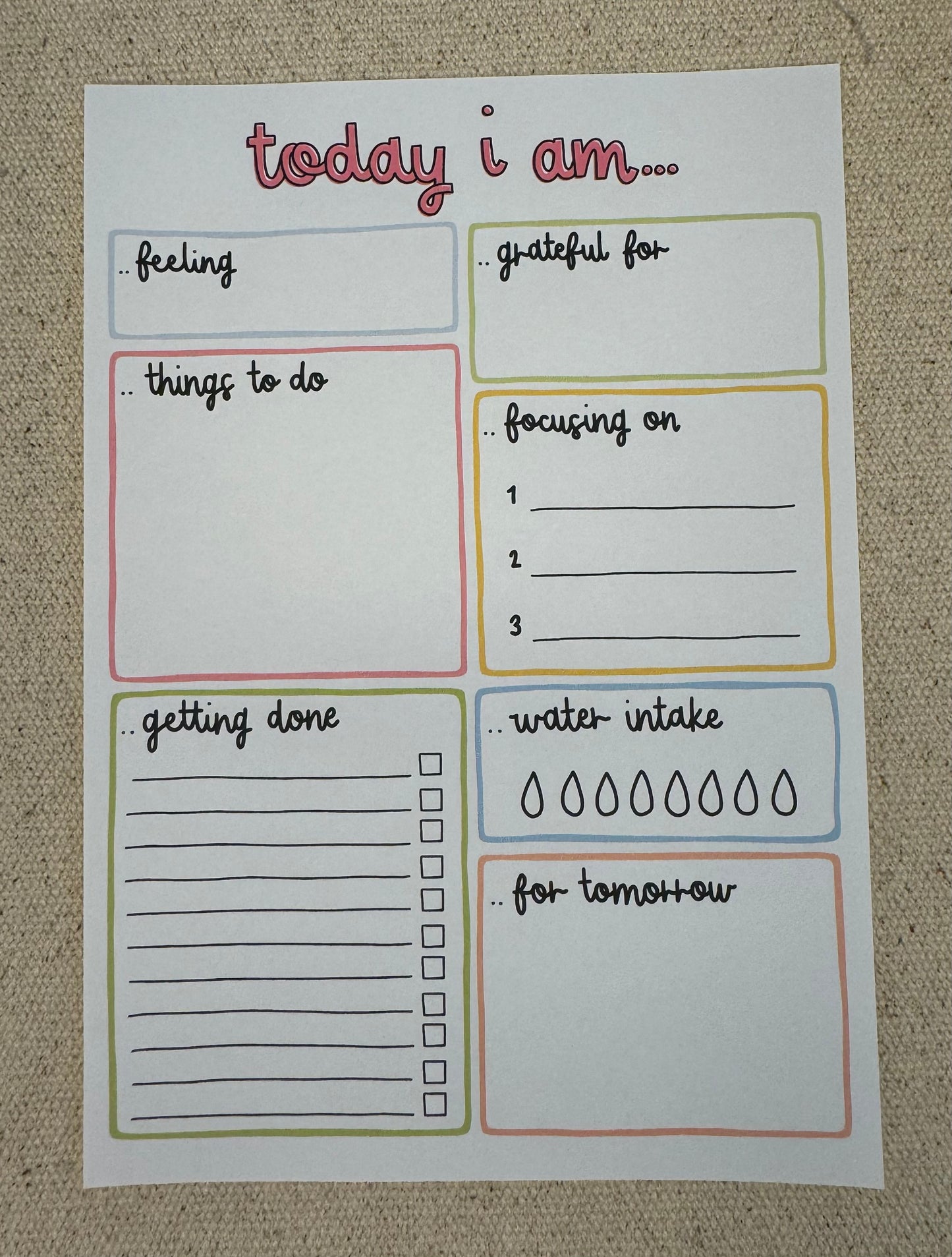 A5 Today I Am Notepad