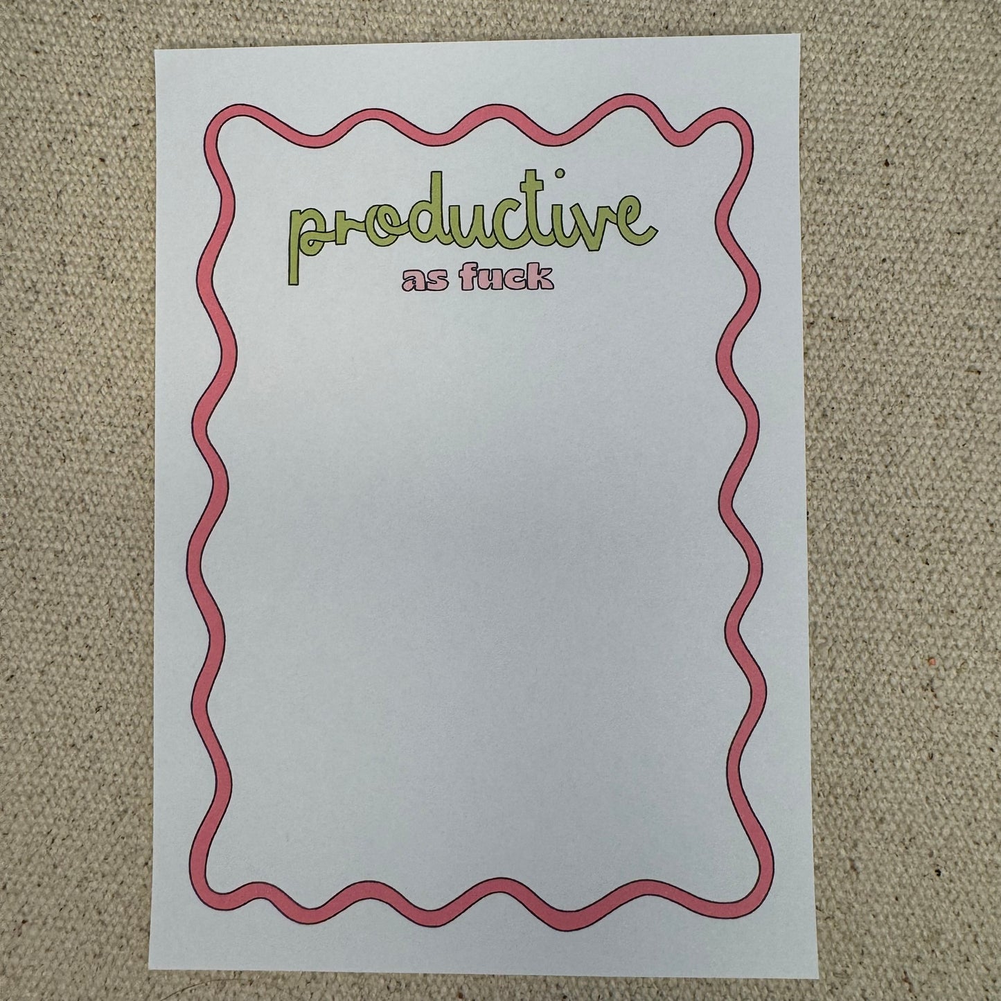 A6 Productive As F**k Notepad